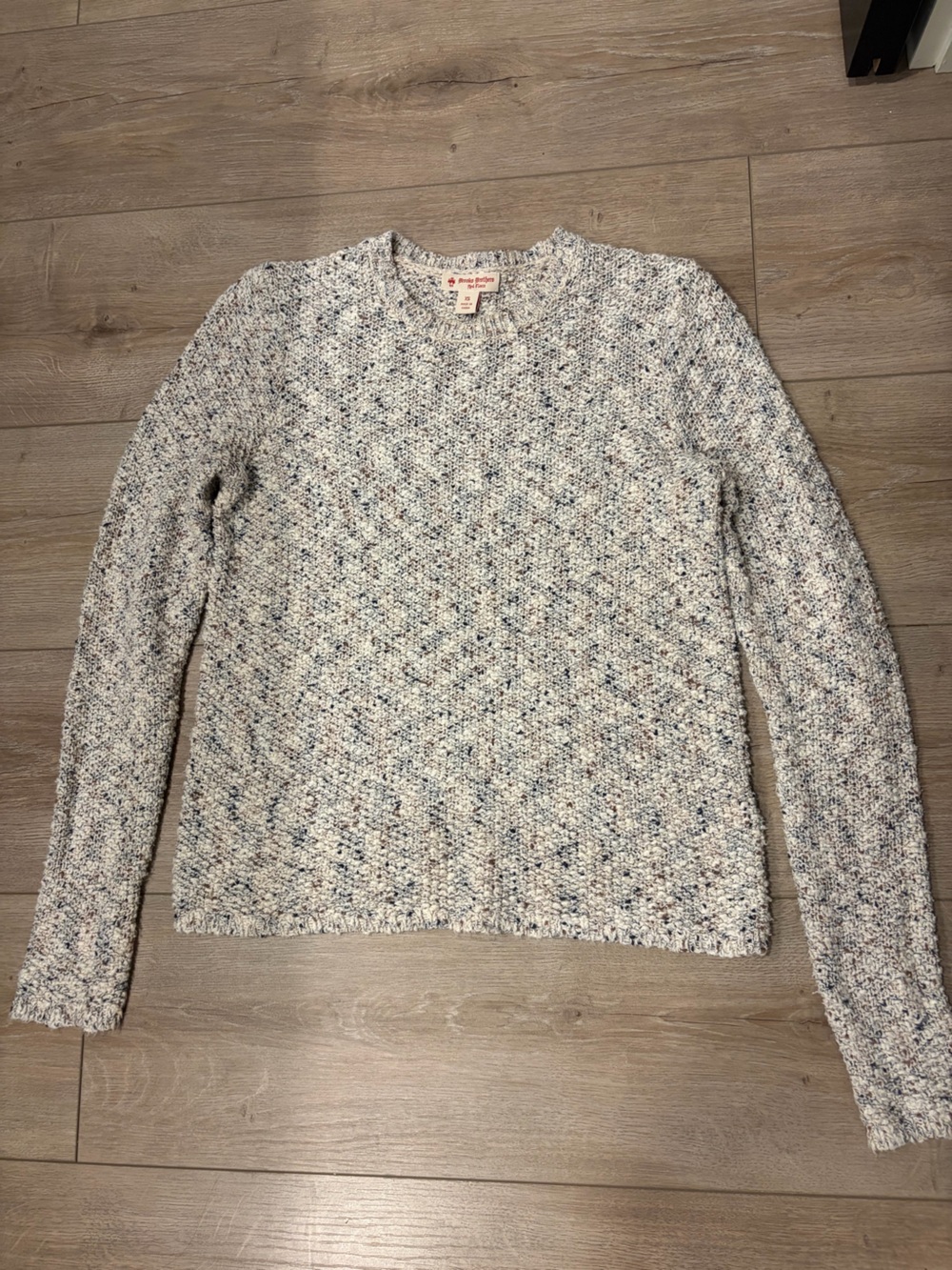 Brooks Brothers Cream marled multicolor Knit Crewneck Sweater